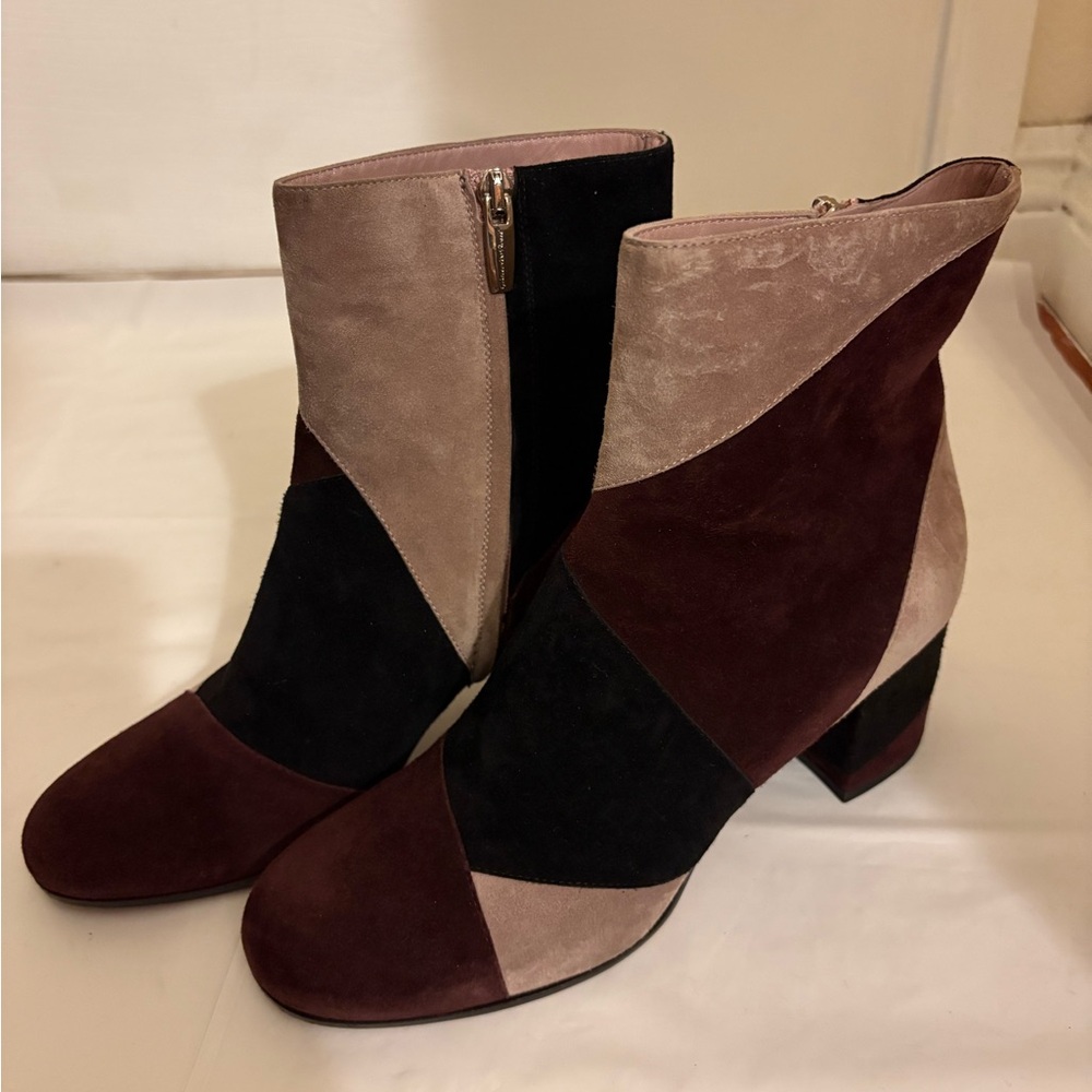 GIANVITO ROSSI patchwork suede heel boots